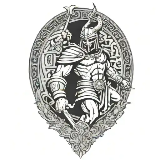 An Ancient Greek Warrior Battling A Cyber Threat In A Mythological Setting