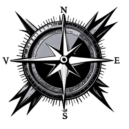 Compass With Directional Arrow Going Thru