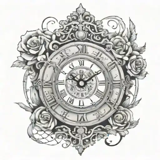 Clock Face With Hands At 8 And 2