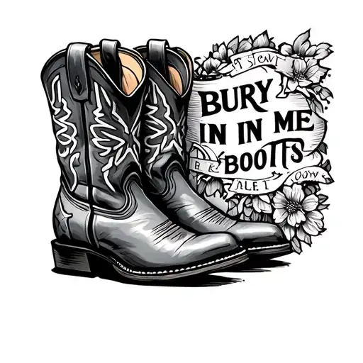Bury Me In My Boots Words With Cowboy Boots