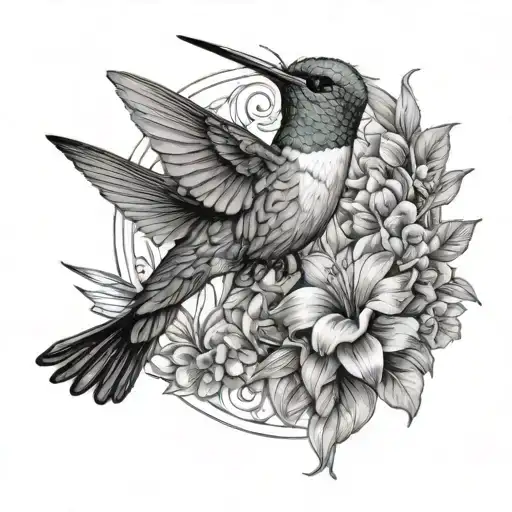Hummingbird And Butterfly Memorial Piece