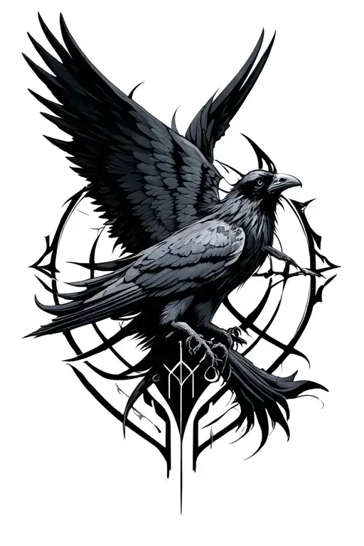 Cyber Sigil Wings Into A Raven Wing