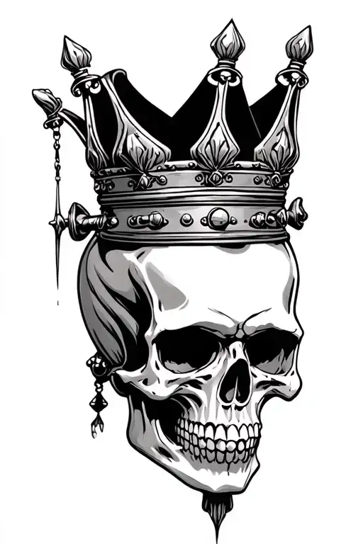 Skull With Crown Hanging