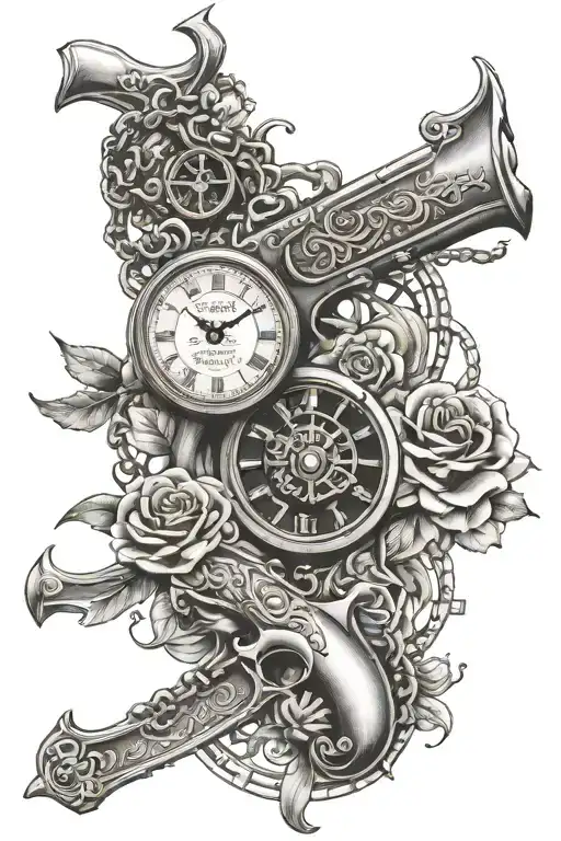 Shotgun Chain Clock Sagittarius Date December 8 1974 And From Rose