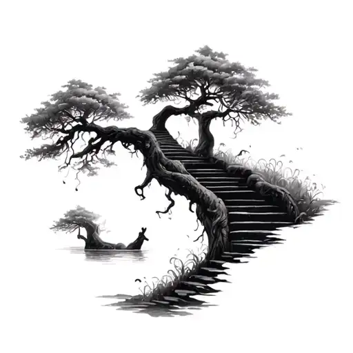 Tree Heavens Gates With Stairs Lost Souls Swimming