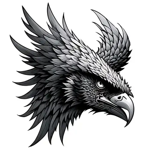 German Warbird With Phoenix Bird Head Emerging