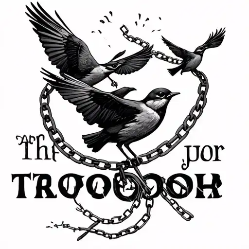 Broken Chain Birds Flying Strength And Freedom Words