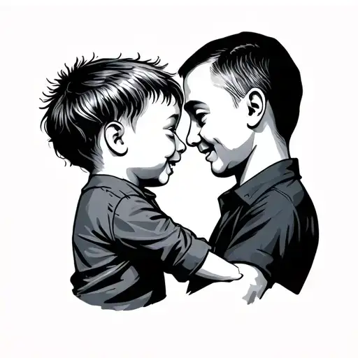 Little Boy And Mom And Dad