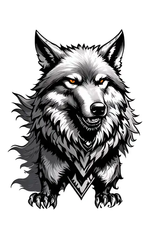 Odin Fighting Wolf Fenrir Viking Norse Wolf