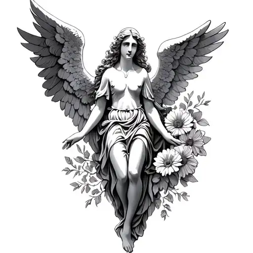 Biblically Accurate Angel With Flowers