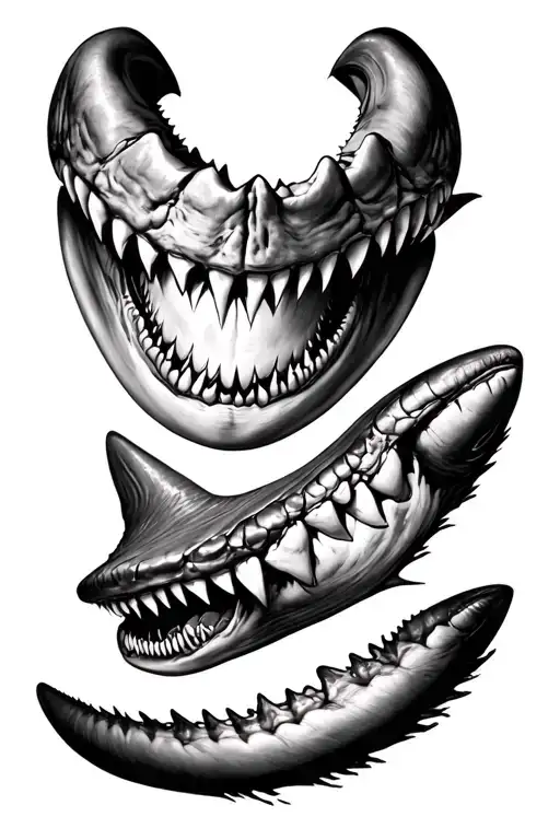 4 Realistic Shark Teeth All Different Types