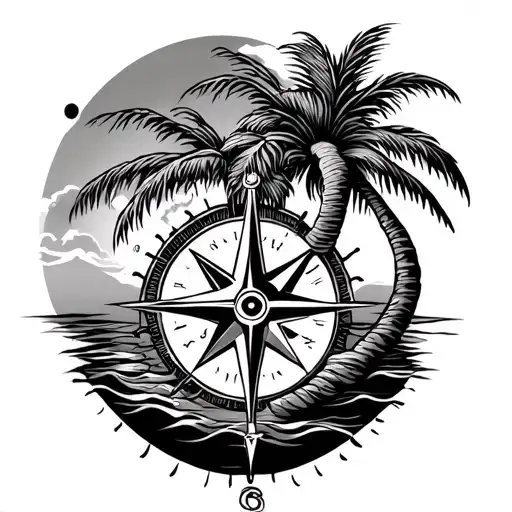 Palm Tree And Compass