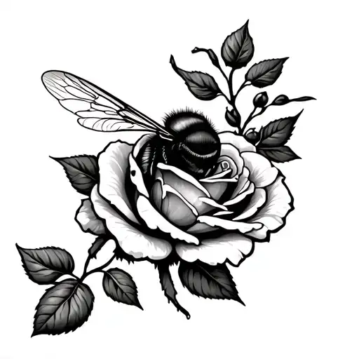 Honeybee Landing On Rose