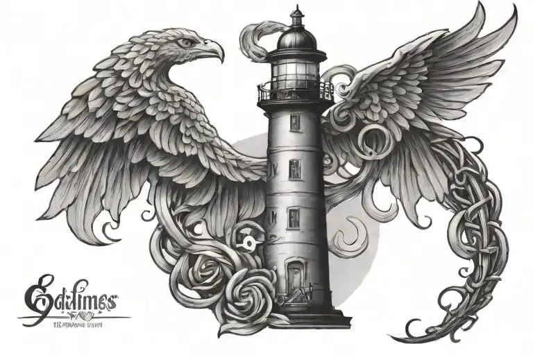 Caduceus Intertwined Lighthouse Standing Tall