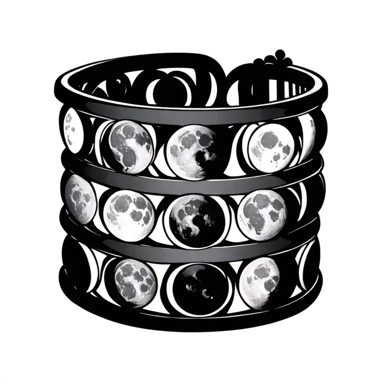 Moon Phases Forming A Bracelet Style