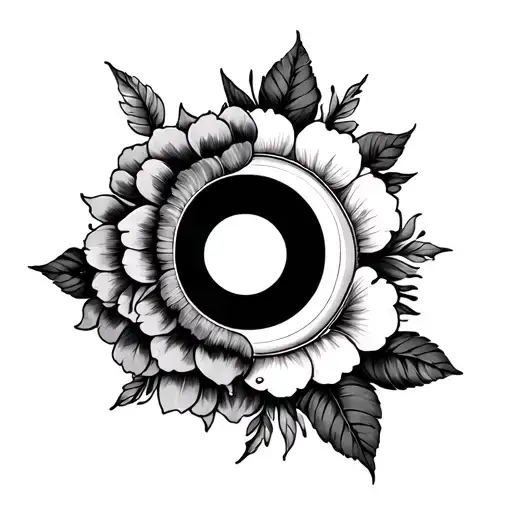 Feminine Chest Tattoo That Includes Bold Lines And Is Detailed Sun Moon Flowers