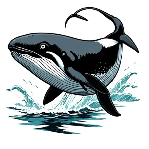 Penguin And Whale Jumping