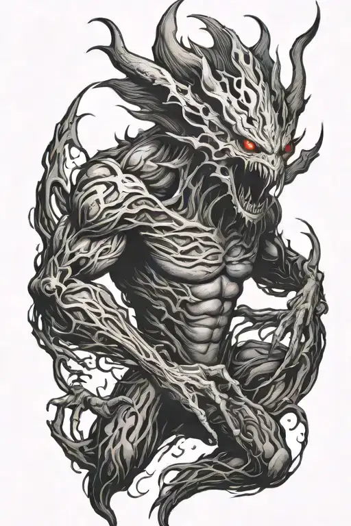 A Terrifying Monster Emerging From The Darkness