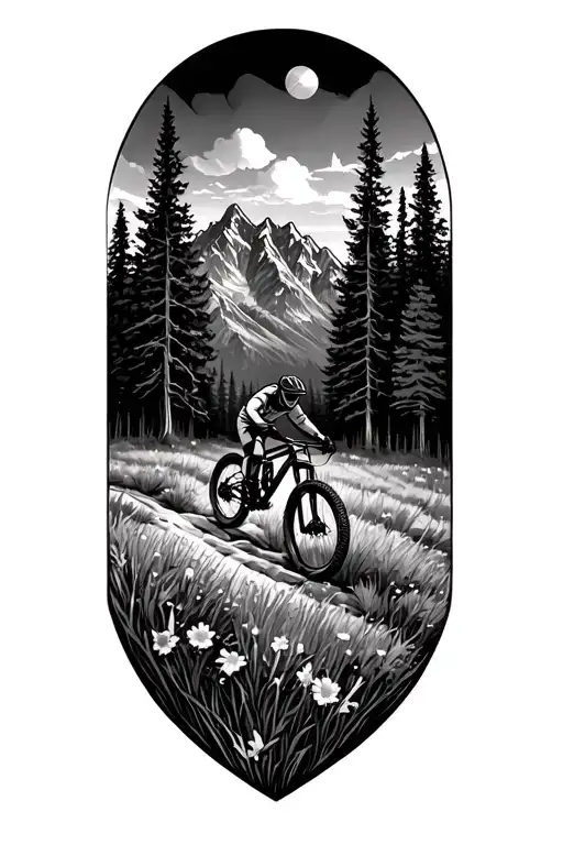 Mountains And Forest Meadow Mtb