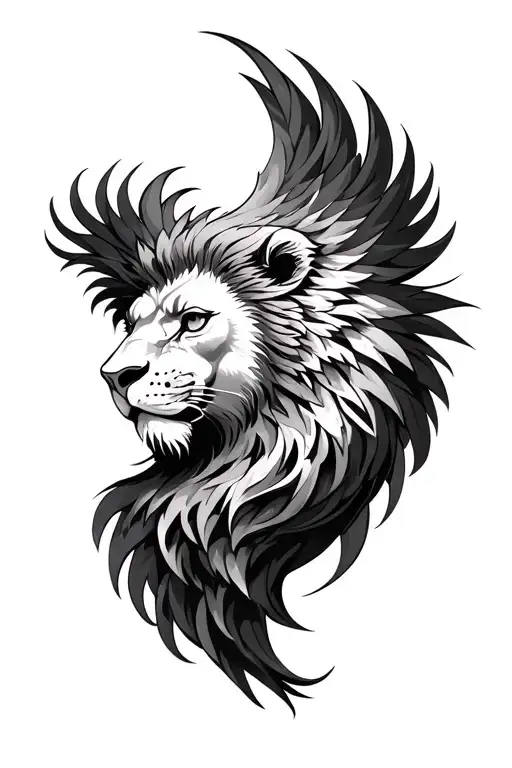 Lion Head An Phoenix Rising Phoenix