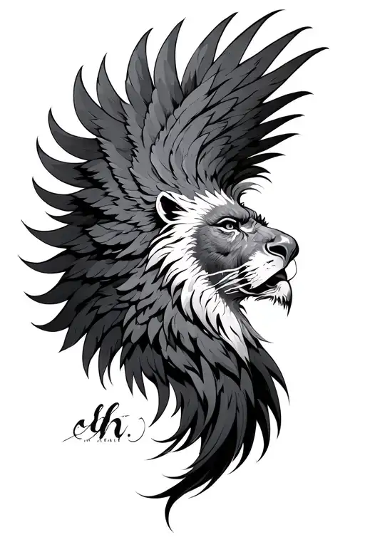 Lion Head An Phoenix Rising Phoenix