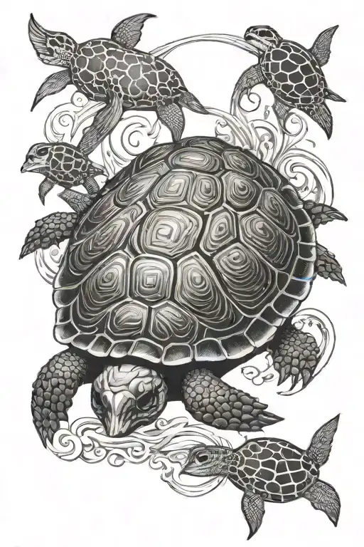 Turtle With Skull And Free Of Life