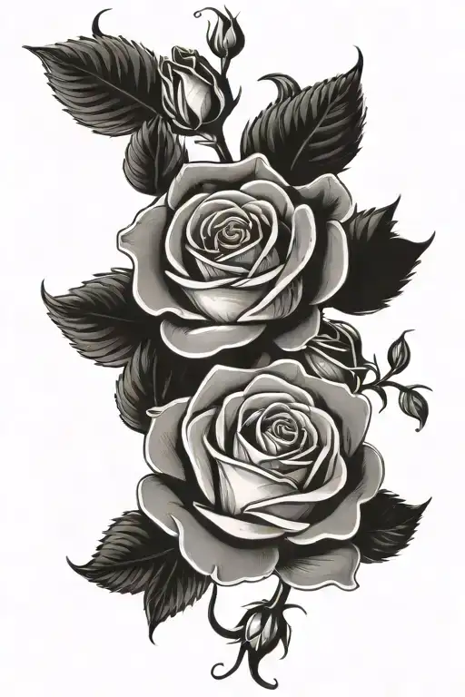 Rose And Honey Suckle Flowers