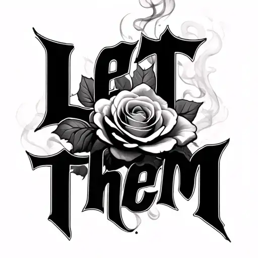 Rose Blooming With Smoke Diffusing Forming Words 'Let Them'