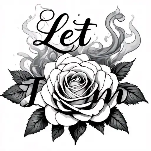Rose Blooming With Smoke Diffusing Spelling 'Let Them'