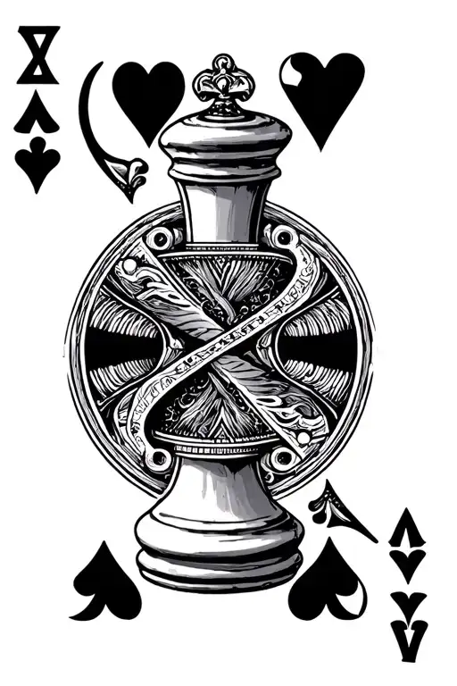Ace Of Hearts Card Gearing Queen Chess Piece Featuring