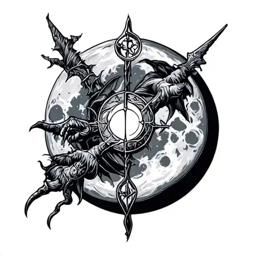 Protection Symbol Moon Witch