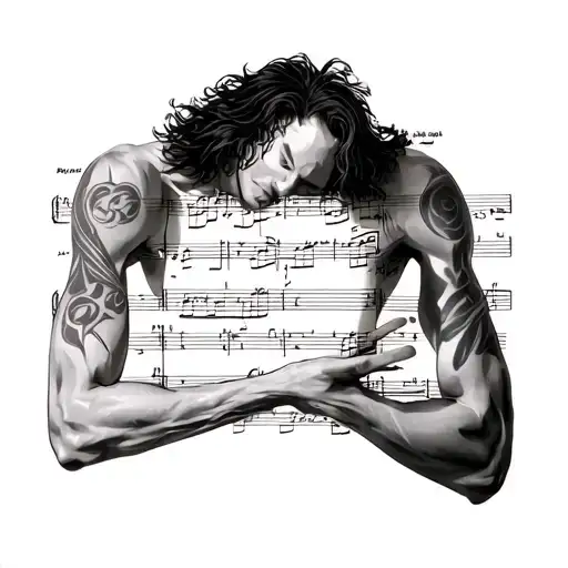 First Time Of Sheet Music From Pearl Jam Song Black Wrap Around Shoulder And Biceps