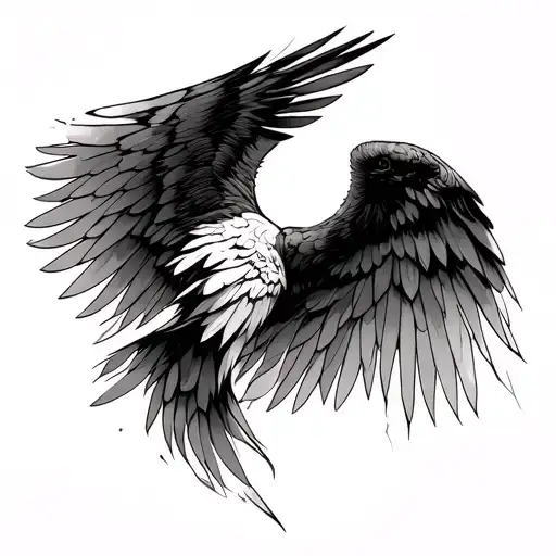 Broken Wing Tattoo Design