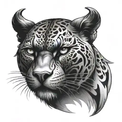 Front-face Black Phanter With An Intimidating And Serious Looking