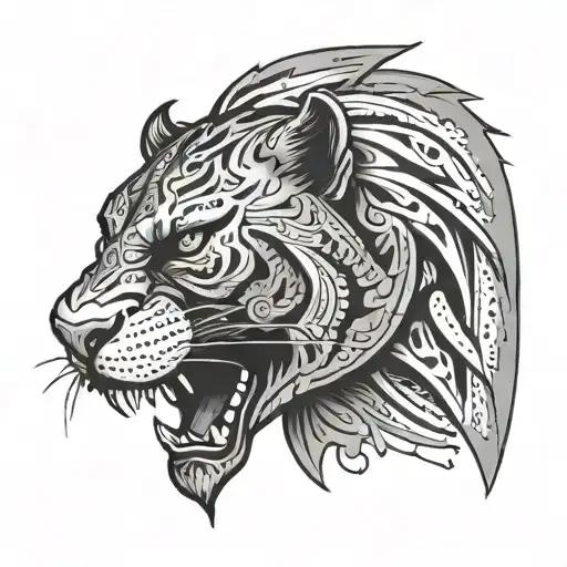 A Front-face Black Phanter With An Intimidating Looking