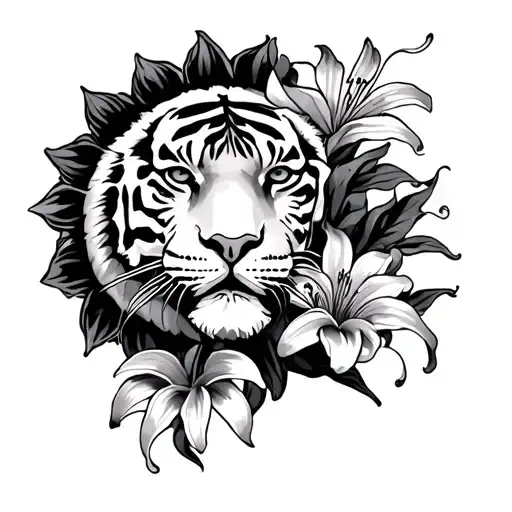 Sun With Tiger Lillies