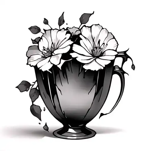 Tall Sleek Broken Vase That Has Been Put Back Together With Tape