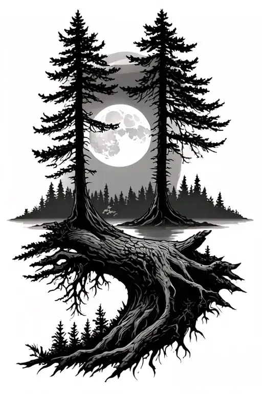 Forest And Moon