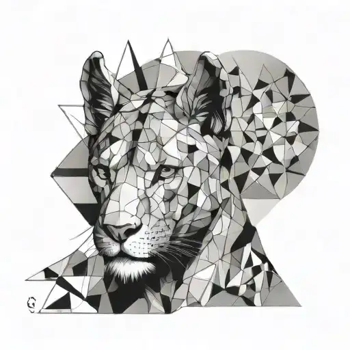 Leon Tatoo With Geometric Background