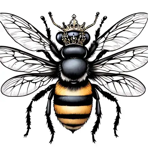 Queen Bee Wearing Crown
