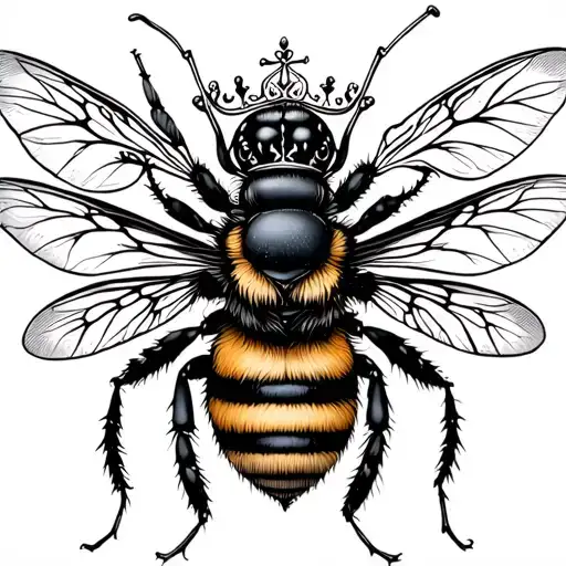 Queen Bee Wearing Crown