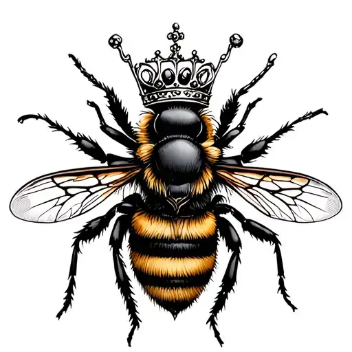 Queen Bee Wearing Crown