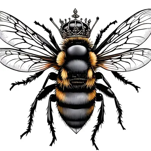 Queen Bee Wearing Crown