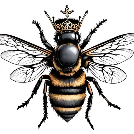 Queen Bee Wearing Crown
