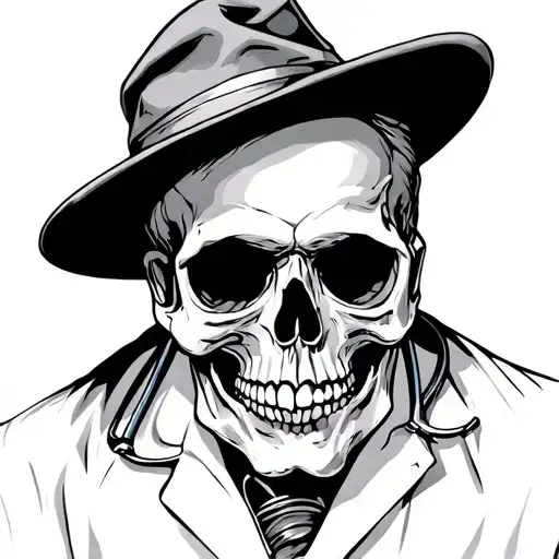 Plauge Doctor With Skull