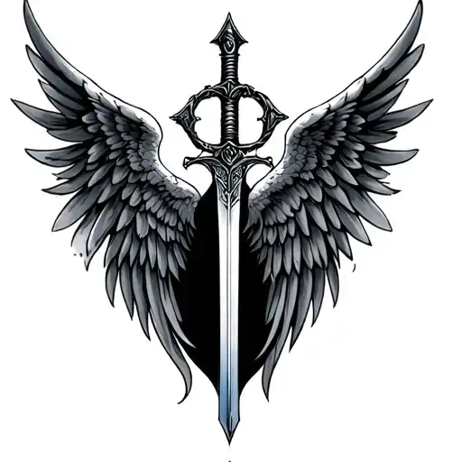 Sword And Angel Wings