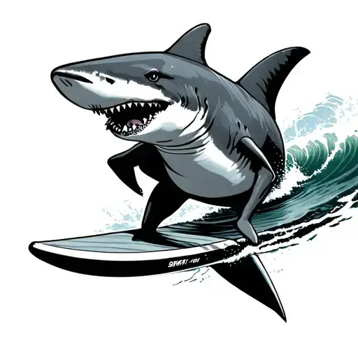 Shark That Says Joe Surfing