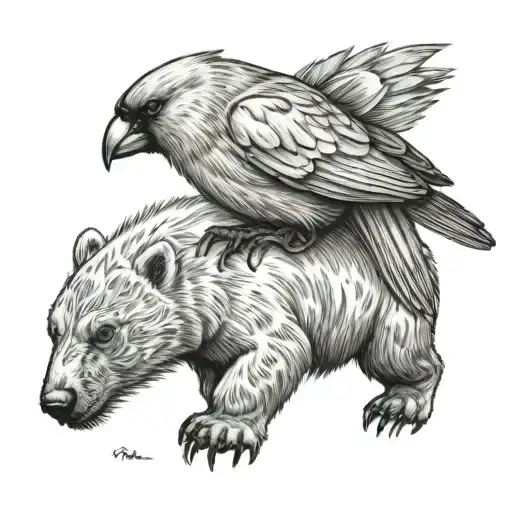 Cardinal On Polar Bear Shoulder