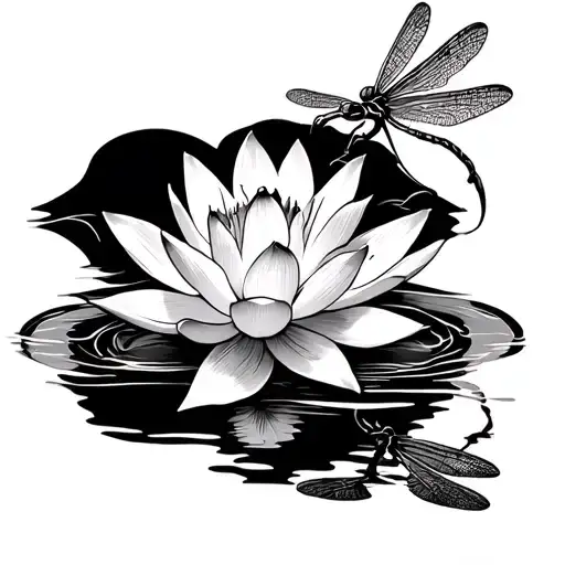 Lotus And Dragonfly