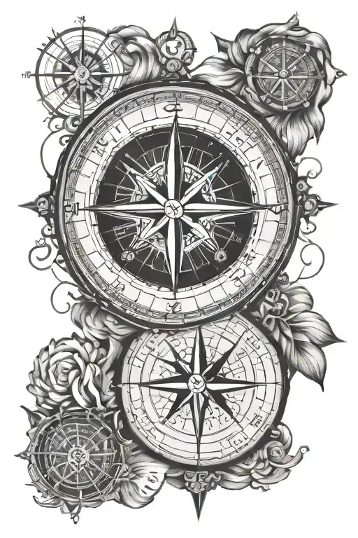 A Compass With International Shipping Symbols Incorporated Into The Design